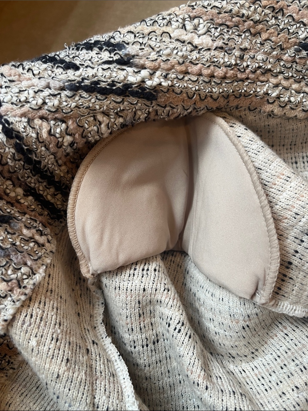 NIC+ZOE Speckled Soft Knit Moto Jacket  in Beige and Black Tweed Small Unlined - Picture 5 of 12